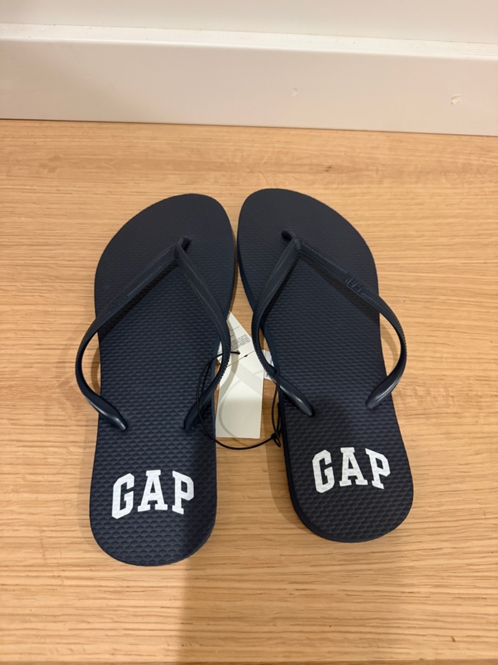 GAP Navy Flip Flop Sandals with White Logo